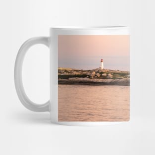 Peggy's Cove lighthouse at sunset Mug